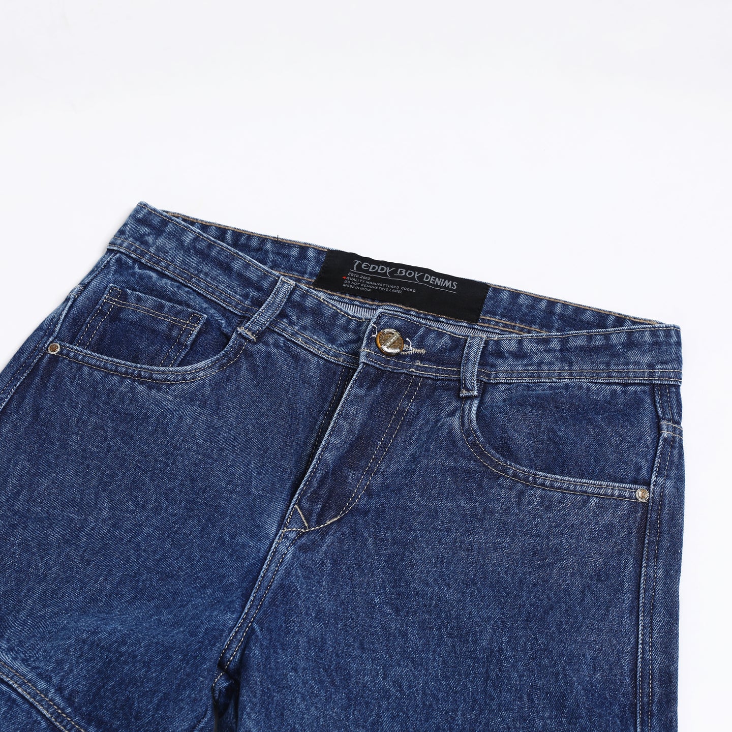 DARK BLUE BAGGY CARGO FIT JEANS 4786-1